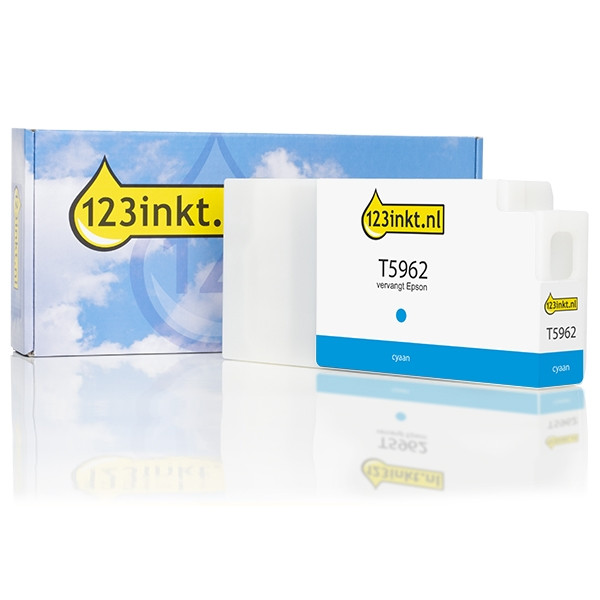 Epson T5962 inktcartridge cyaan standaard capaciteit (123inkt huismerk) C13T596200C 026231 - 1