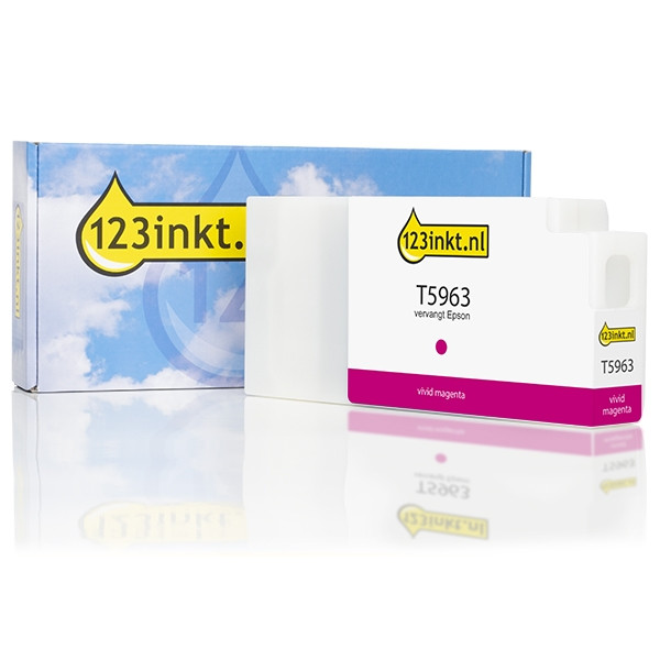 Epson T5963 inktcartridge vivid magenta standaard capaciteit (123inkt huismerk) C13T596300C 026233 - 1