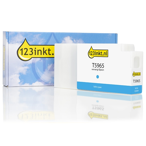 Epson T5965 inktcartridge licht cyaan standaard capaciteit (123inkt huismerk) C13T596500C 026237 - 1