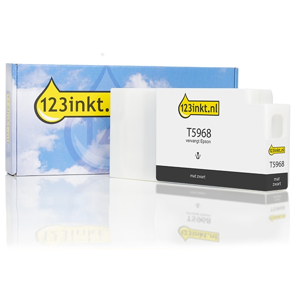 Epson T5968 inktcartridge mat zwart standaard capaciteit (123inkt huismerk) C13T596800C 026243 - 1