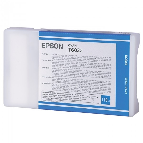 Epson T6022 inktcartridge cyaan standaard capaciteit (origineel) 026020 Epson T6022 inktcartridge cyaan standaard capaciteit (origineel) 026020 - 1