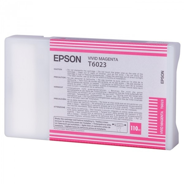 Epson T6023 inktcartridge vivid magenta standaard capaciteit (origineel) C13T602300 026022 - 1
