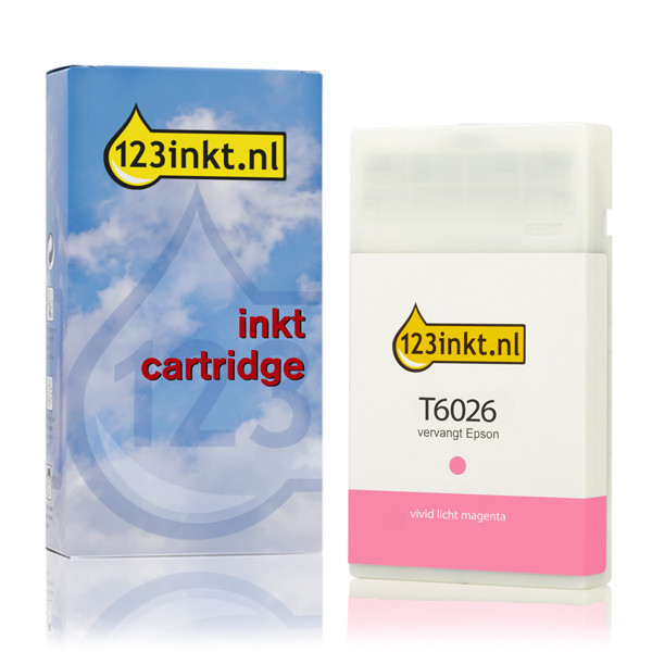 Epson T6026 inktcartridge vivid licht magenta standaard capaciteit (123inkt huismerk) C13T602600C 026029 - 1