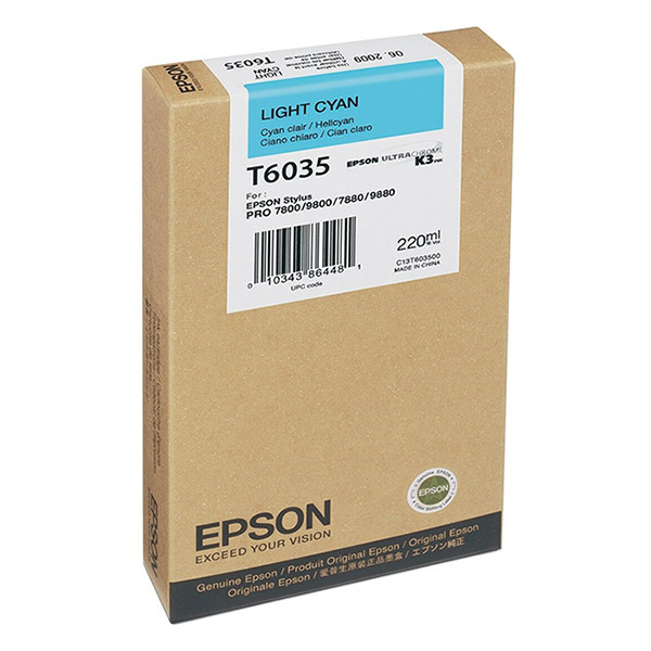 Epson T6035 inktcartridge licht cyaan hoge capaciteit (origineel) C13T603500 026042 - 1