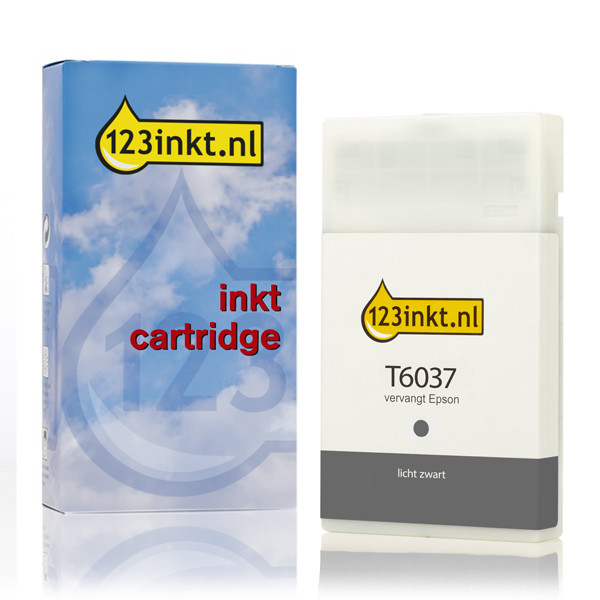 Epson T6037 inktcartridge licht zwart hoge capaciteit (123inkt huismerk) C13T603700C 026047 - 1