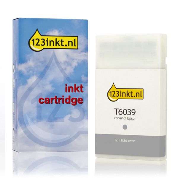 Epson T6039 inktcartridge licht licht zwart hoge capaciteit (123inkt huismerk) C13T603900C 026049 - 1