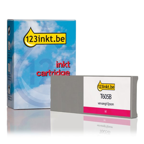 Epson T605B inktcartridge magenta standaard capaciteit (123inkt huismerk) C13T605B00C 026125 - 1