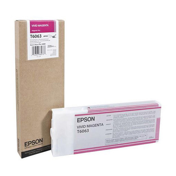 Epson T6063 inktcartridge vivid magenta hoge capaciteit (origineel) C13T606300 026070 - 1