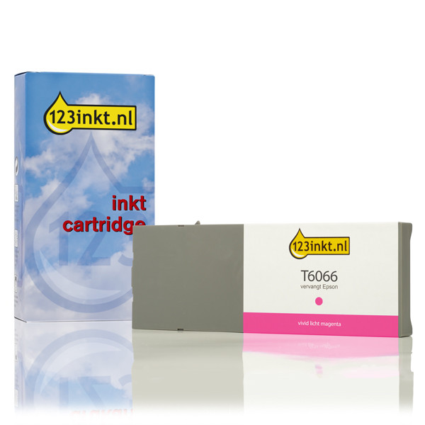 Epson T6066 inktcartridge vivid licht magenta hoge capaciteit (123inkt huismerk) C13T606600C 026077 - 1