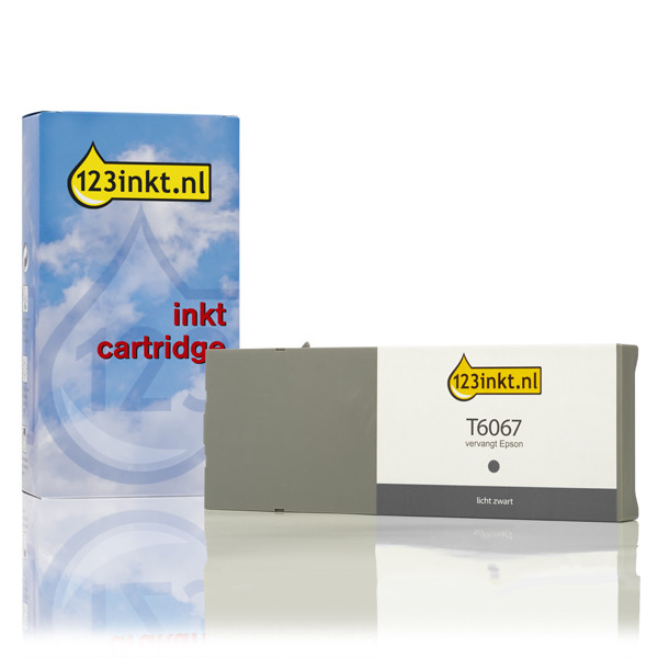 Epson T6067 inktcartridge licht zwart hoge capaciteit (123inkt huismerk) C13T606700C 026079 - 1