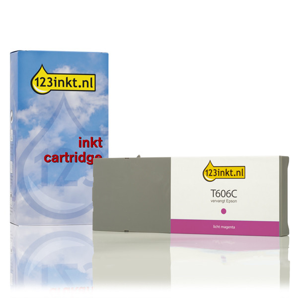 Epson T606C inktcartridge licht magenta hoge capaciteit (123inkt huismerk) C13T606C00C 026131 - 1