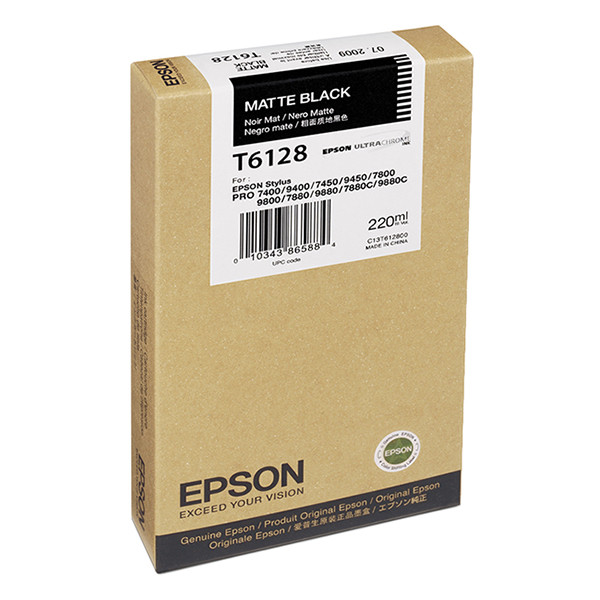 Epson T6128 inktcartridge mat zwart hoge capaciteit (origineel) 026096 - 1