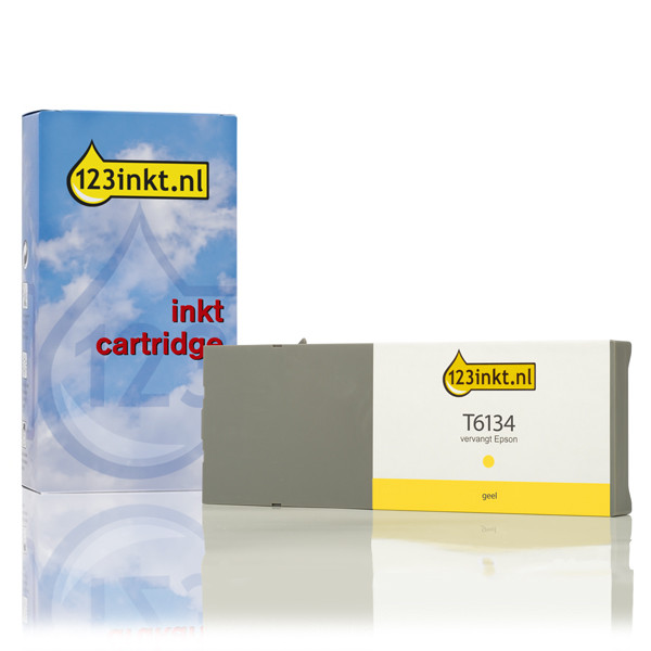 Epson T6134 inktcartridge geel standaard capaciteit (123inkt huismerk) C13T613400C 026103 - 1