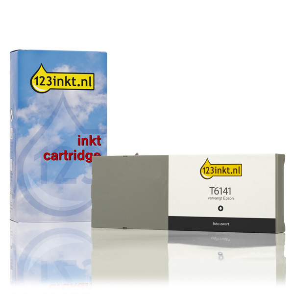 Epson T6141 inktcartridge foto zwart hoge capaciteit (123inkt huismerk) C13T614100C 026135 - 1