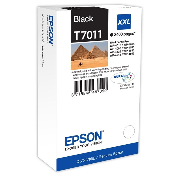 Epson T7011 inktcartridge zwart extra hoge capaciteit (origineel) 026400 - 1