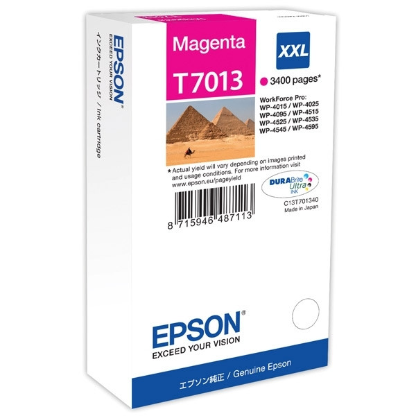 Epson T7013 inktcartridge magenta extra hoge capaciteit (origineel) C13T70134010 902988 - 1