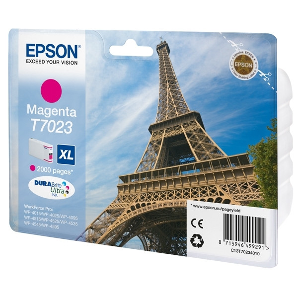 Epson T7023 inktcartridge magenta hoge capaciteit (origineel) 026418 - 1