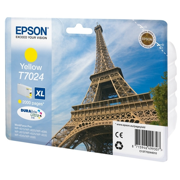 Epson T7024 inktcartridge geel hoge capaciteit (origineel) C13T70244010 902699 - 1
