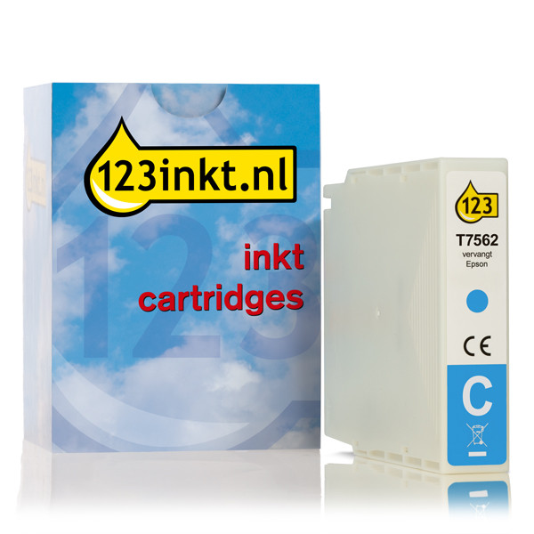 Epson T7562 inktcartridge cyaan (123inkt huismerk) C13T756240C 026675 - 1