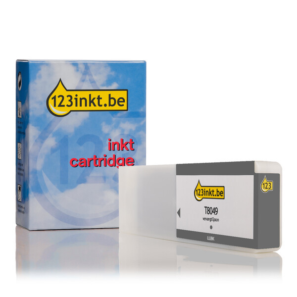 Epson T8049 inktcartridge licht licht zwart (123inkt huismerk) C13T804900C 026891 - 1