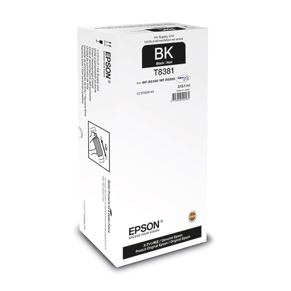 Epson T8381 inktcartridge zwart hoge capaciteit (origineel) C13T838140 027080 - 1