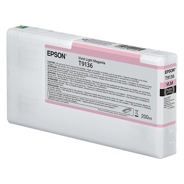 Epson T9136 inktcartridge licht magenta (origineel) C13T913600 026996 - 1