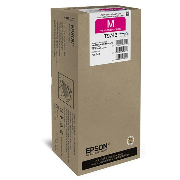 Epson T9743 inktcartridge magenta extra hoge capaciteit (origineel) C13T974300 027054 - 1