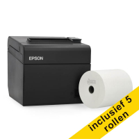 Epson TM-T20III (012) bonprinter zwart met ethernet bundel met 123inkt kassarol 80x80x12 thermo wit (5 stuks) 831986