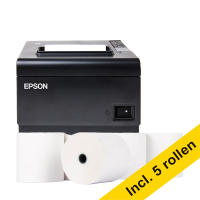 Epson TM-T70II bonprinter bundel met 123inkt kassarol 80x80x12 thermo wit (5 stuks) 832331