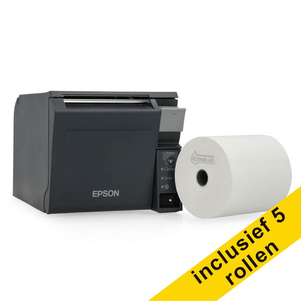 Epson TM-T70II bonprinter bundel met 123inkt kassarol 80x80x12 thermo wit (5 stuks) 832331 - 1