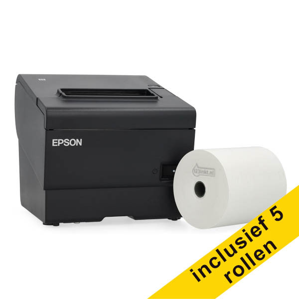 Epson TM-T88VII bonprinter bundel met 123inkt kassarol 80x80x12 thermo wit (5 stuks) 832332 - 1
