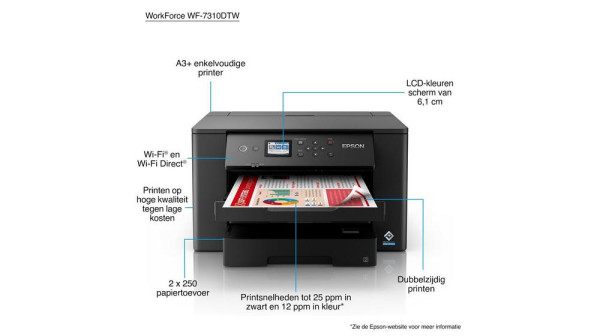 Epson Workforce WF-7310DTW A3+ inkjetprinter met wifi C11CH70402 831813 - 7