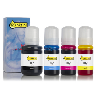 Epson aanbieding: 102-serie zwart + 3 kleuren (123inkt huismerk)