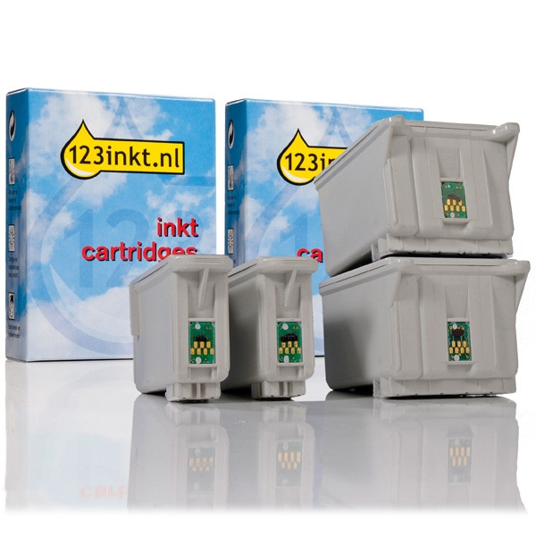 Epson aanbieding: 2 x T026 zwart + 2 x T027 kleur (123inkt huismerk) C13T02640110C C13T02740110C 110370 - 1
