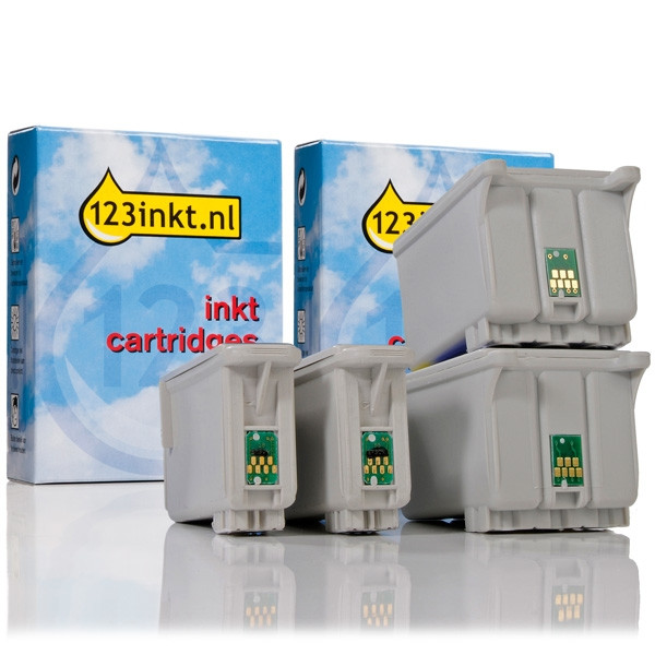 Epson aanbieding: 2 x T026 zwart + 2 x T029 kleur (123inkt huismerk) C13T02640110C C13T02940110C 110390 - 1