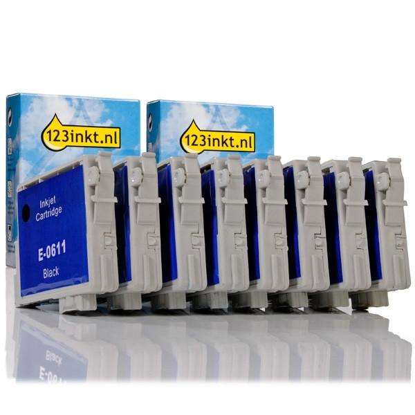 Epson aanbieding: 2 x set T061-serie zwart + 3 kleuren (123inkt huismerk) C13T06154010C 110611 - 1