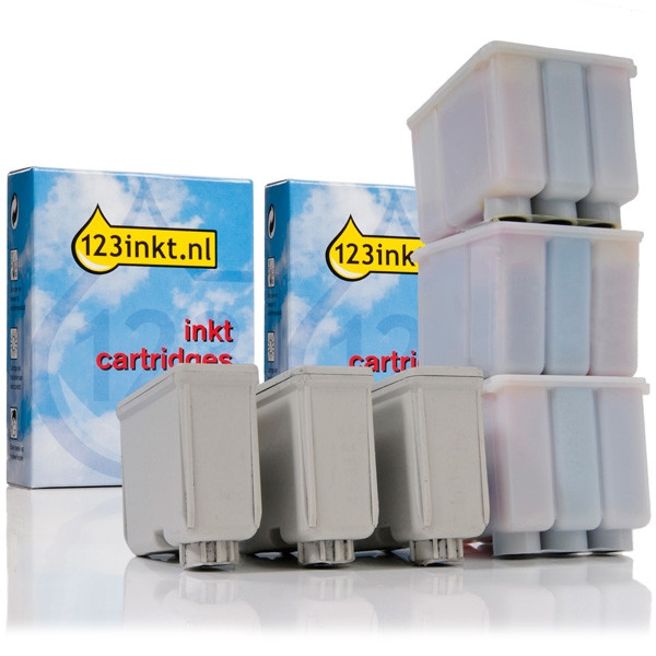 Epson aanbieding: 3 x T050 zwart + 3 x S020097 kleur (123inkt huismerk) C13S02009740C C13T05014010C 110090 - 1