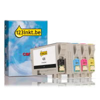 Epson aanbieding: 408-serie zwart + 3 kleuren (123inkt huismerk) C13T09J14010C C13T09J24010C C13T09J34010C C13T09J44010C 130115