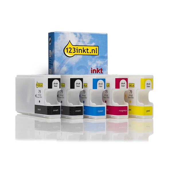 Epson aanbieding: 79 serie 2x zwart + 3x kleur (123inkt huismerk)  160814 - 1