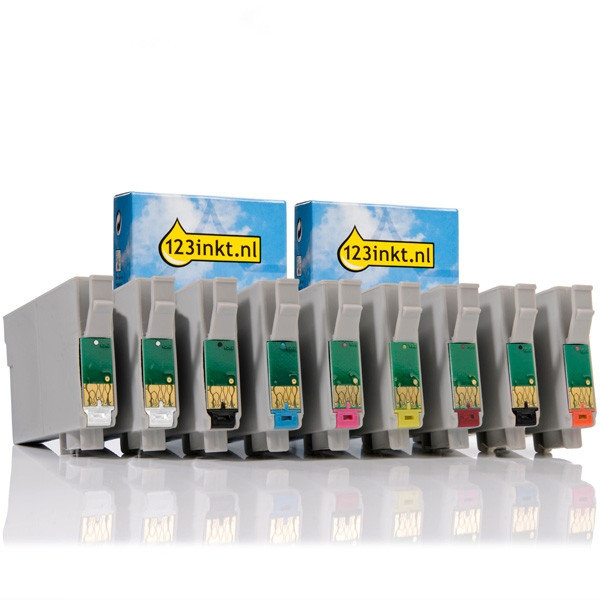 Epson aanbieding: T087-serie (2 soorten zwart + 5 kleuren + optimizer) (123inkt huismerk) C13T08704010C C13T08714010C C13T08724010C C13T08734010C C13T08744010C 110588 - 1
