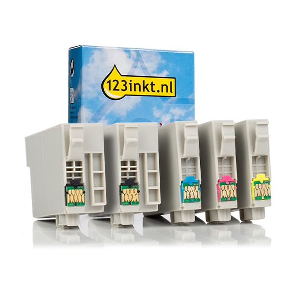Epson aanbieding: T347 serie 2x zwart + 3 kleuren (123inkt huismerk)  160830 - 1