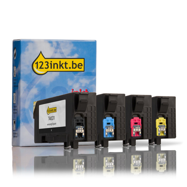 Epson aanbieding: T40D-serie zwart + 3 kleuren (123inkt huismerk) C13T40D140C C13T40D240C C13T40D340C C13T40D440C 127091 - 1