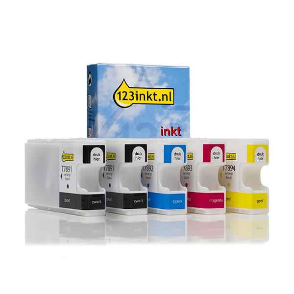 Epson aanbieding: T789 serie 2x zwart + 3x kleur (123inkt huismerk)  160844 - 1