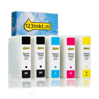 Epson aanbieding: T908 serie 2x zwart + 3x kleur (123inkt huismerk)  160846