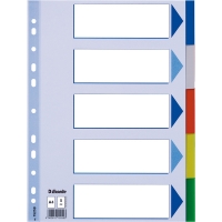 Esselte 15259 plastic tabbladen A4 met 5 tabs (11-gaats) 15259 203798