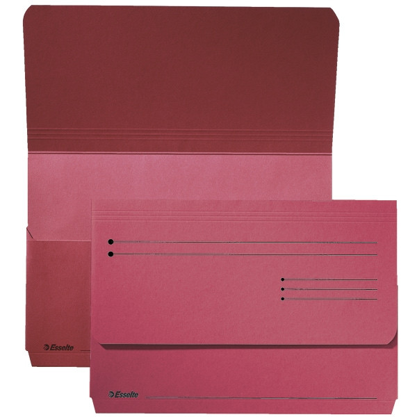 Verkeerd amusement hoofdonderwijzer Esselte Pocket-File kartonnen dossiermappen rood (25 stuks) Esselte  123inkt.be
