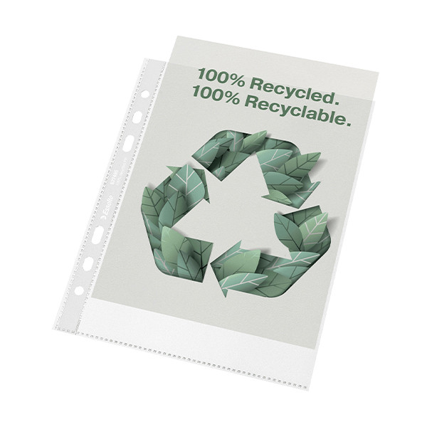 Esselte Recycle geperforeerd hoesje A5 6-gaats 70 micron (100 stuks) 627495 203505 - 1