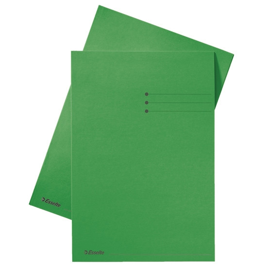 Esselte inlegmap karton met lijnbedrukking en 10 mm overslag groen A4 (100 stuks) 2013408 203628 - 1