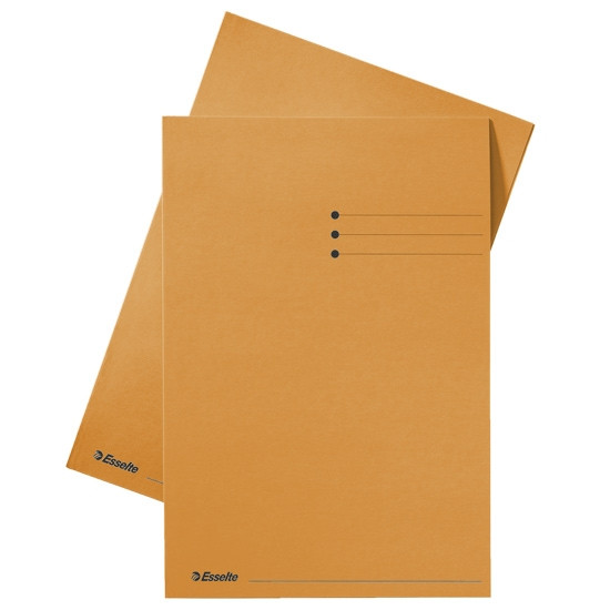 Esselte inlegmap karton met lijnbedrukking en 10 mm overslag oranje A4 (100 stuks) 2013413 203634 - 1