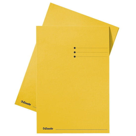 Esselte inlegmap karton met lijnbedrukking formaat folio geel (100 stuks) 2012406 203640 - 1